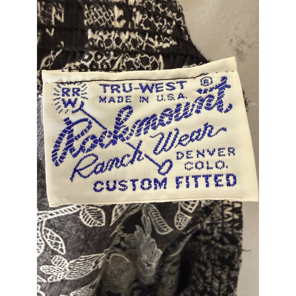 Rockmount‎ ranch west black white pull on western skirt lace trim M? Lcy lady - Picture 3 of 4
